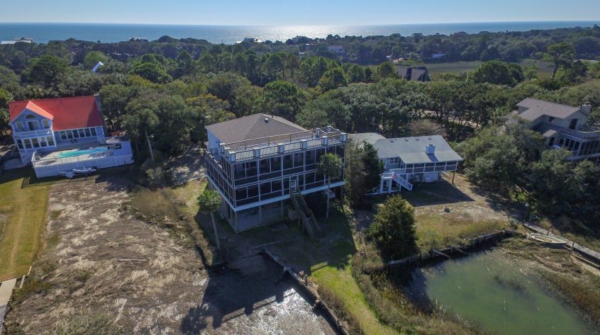 Aerial View of Tabby House, Folly Beach South Carolina